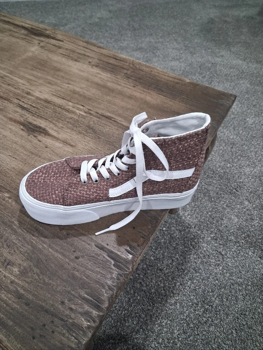 Right Shoe Only Vans SK8-Hi Tapered Stackform  Tweed/Taupe Brown Size 4.5 NWT